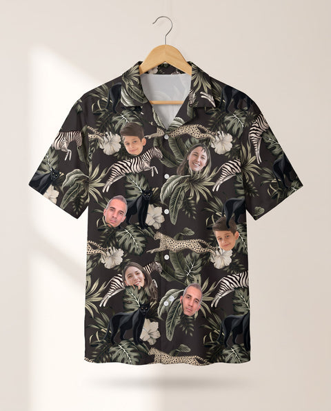 Running Wildlife Animal personalized Hawaiian shirt printed with customer faces