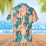 Seashell Island Hawaiian Shirt with custom faces, back view