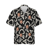 Shark Teeth Hawaiian Shirt personalized with printed faces, front view