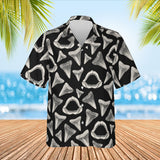 Shark Teeth Hawaiian Shirt print before personalizing, front view