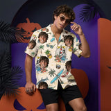 Skeleton Surfer Beach custom Hawaiian shirt with photos, example 2