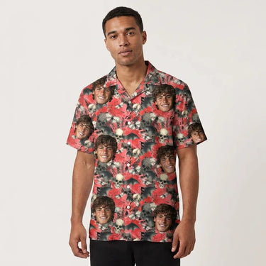 Spooky Bat Halloween custom Hawaiian shirt with photos, example 1