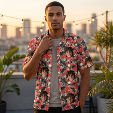 Spooky Bat Halloween custom Hawaiian shirt with photos, example 2