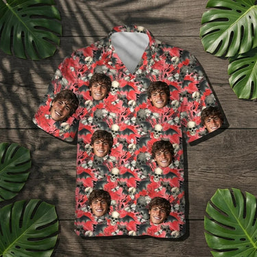 Spooky Bat Halloween custom Hawaiian shirt with photos, example 3