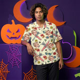 Spooky Surf Skull custom Hawaiian shirt with photos, example 2