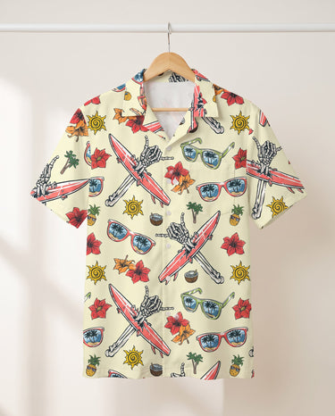 Spooky Surf Skull Hawaiian shirt print before personalizing