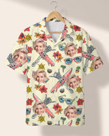 Spooky Surf Skull personalized Hawaiian shirt printed with customer faces