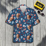 Star-Spangled Summer USA custom Hawaiian shirt with photos, example 1