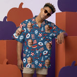 Star-Spangled Summer USA custom Hawaiian shirt with photos, example 2