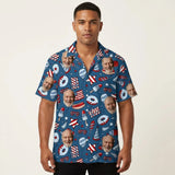 Star-Spangled Summer USA custom Hawaiian shirt with photos, example 3