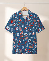 Star-Spangled Summer USA Hawaiian shirt print before personalizing