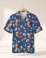 Star-Spangled Summer USA personalized Hawaiian shirt printed with customer faces