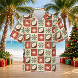 Starlit Coconuts Christmas Hawaiian shirt print before personalizing, front view