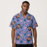 Stars and Hearts USA Party custom Hawaiian shirt with photos, example 3