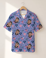 Stars and Hearts USA Party personalized Hawaiian shirt printed with customer faces
