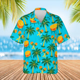 Steel Drum Caribbean Style Hawaiian Shirt print before personalizing, front view