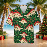 Stegosaurus Ornament Dinosaur Christmas Hawaiian Shirt print before personalizing, front view