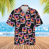 Sunset Snapshot Postcard Hawaiian Shirt print before personalizing, front view