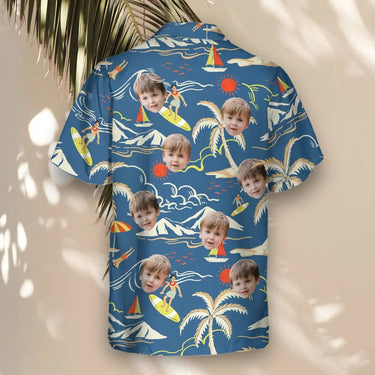 Surf Island Vibes custom Hawaiian shirt with photos, example 1