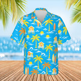 Surf Shack Island Hawaiian Shirt print before personalizing, front view