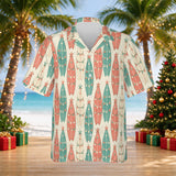 Surfboard Pines Christmas Hawaiian shirt print before personalizing, front view