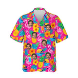Tacky Tourist Ugly Hawaiian Shirt personalized with printed faces, front view