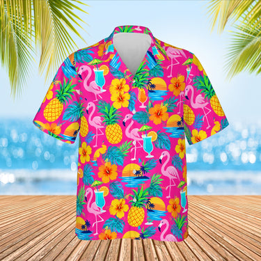 Tacky Tourist Ugly Hawaiian Shirt print before personalizing, front view