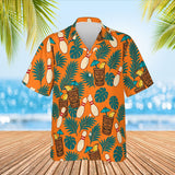 Tiki Bowl Hawaiian Bowling Shirt print before personalizing, front view