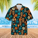 Tiki Disc Golf Hawaiian Shirt print before personalizing, front view