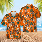 Tiki Golf Funny Hawaiian Golf Shirt with custom faces, front and back