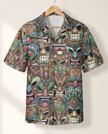Tiki Island Vibes Hawaiian shirt print before personalizing