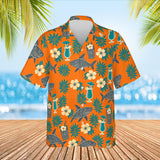 Tiki Shark Hawaiian Shirt print before personalizing, front view