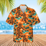 Tiki Titan Kaiju Hawaiian Shirt print before personalizing, front view