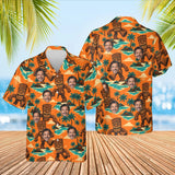 Tiki Titan Kaiju Hawaiian Shirt with custom faces, front and back