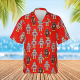 Tin Robot Sci-Fi Hawaiian Shirt print before personalizing, front view