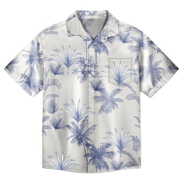 Toile de Jouy Palm custom Hawaiian shirt with photos, example 1