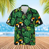 Toucan Tropical Hawaiian Shirt print before personalizing, front view