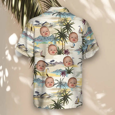 Tranquil Island custom Hawaiian shirt with photos, example 1