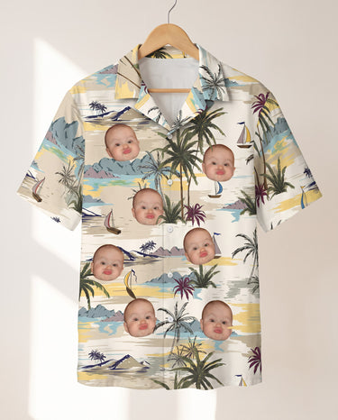 Tranquil Island personalized Hawaiian shirt printed with customer faces