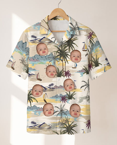 Tranquil Island personalized Hawaiian shirt printed with customer faces