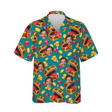 Treasure Chest Monster RPG Hawaiian Shirt personalized with printed faces, front view