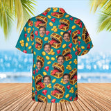 Treasure Chest Monster RPG Hawaiian Shirt with custom faces, back view