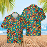 Treasure Chest Monster RPG Hawaiian Shirt with custom faces, front and back