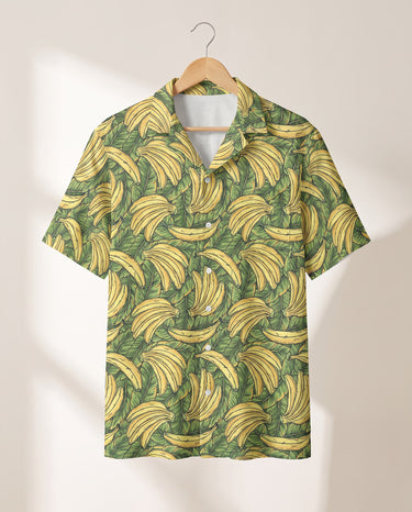 Tropical Banana Bliss Hawaiian shirt print before personalizing