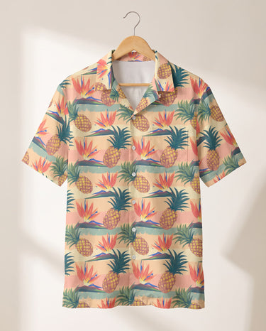 Tropical Bloom Hawaiian shirt print before personalizing