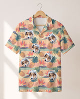 Tropical Bloom personalized Hawaiian shirt printed with customer faces