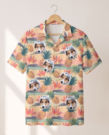 Tropical Bloom personalized Hawaiian shirt printed with customer faces