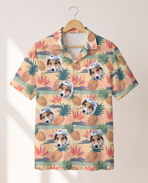 Tropical Bloom personalized Hawaiian shirt printed with customer faces