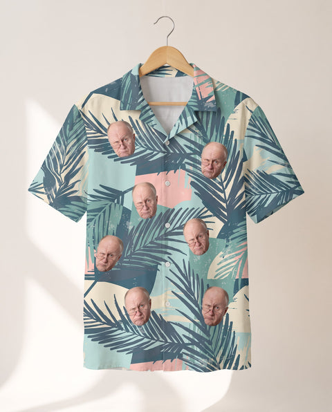 Tropical Color Pop personalized Hawaiian shirt printed with customer faces