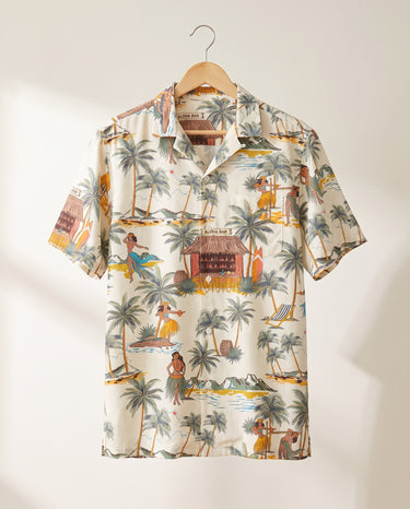 Tropical Escape Hawaiian shirt print before personalizing